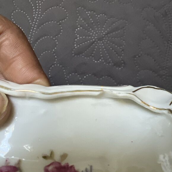 VTG MOSS ROSE Butterfly Ashtray Trinket Dish Bond Ware L&M & Small Vase Japan - Picture 10 of 10